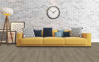 living room or saloon interior design with big wall yellow seat or sofa and picture frames watch 3d rendering